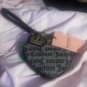 Juicy Couture Black and Silver Wristlet
